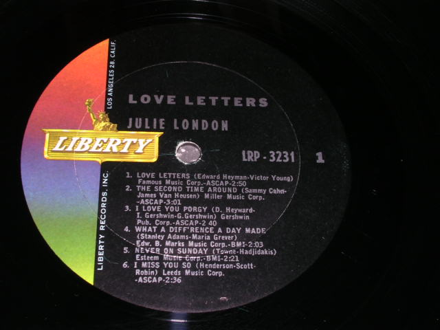 画像: JULIE LONDON - LOVE LETTERS ( Ex++/Ex+++) /1962 US ORIGINAL MONO LP