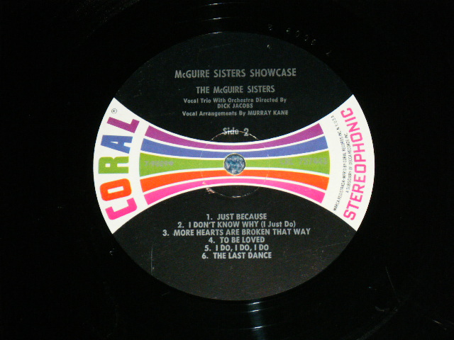 画像: THE McGUIRE SISTERS - SHOWCASE / 1960's  US ORIGINAL STEREO  LP