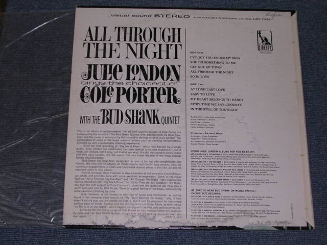 画像: JULIE LONDON - ALL THROUGH THE NIGHT( Ex++/Ex+++ ) /  1965 US ORIGINAL 2nd Press Late 60's Label STEREO Used LP