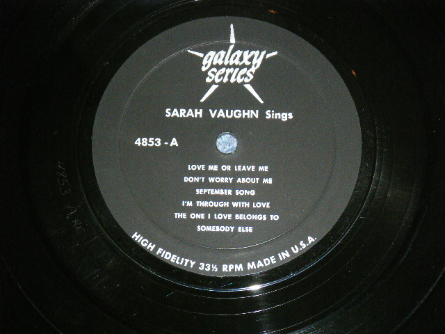 画像: SARAH VAUGHAN - SINGS ( SELECT fron 78rpm SP in The '40's )/ 19's?8  US ORIGINAL MONO LP