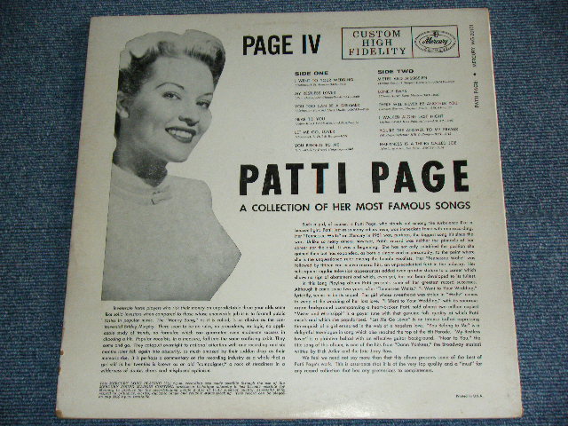 画像: PATTI  PAGE - PAGE 4  / 1955 US ORIGINAL MONO LP 