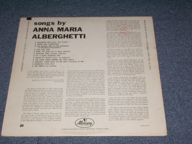 画像: ANNA MARIA ALBERGHETTI - SONGS BY  / 1955 US ORIGINAL MONO  LP