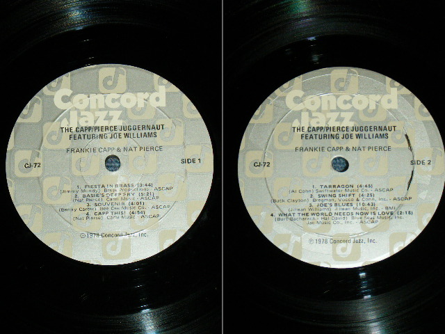 画像: THE CAPP/PIERCE JUGGERNAUT Featuring JOE WILLIAMS - LIVE AT THE CENTURY PLAZA / 1978 US ORIGINAL LP