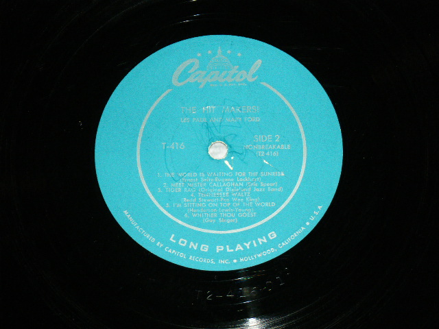 画像: LES PAUL & MARY FORD  - THE HIT MAKERS! / 1955 US ORIGINAL Turquoise Color Lbael  Mono LP 