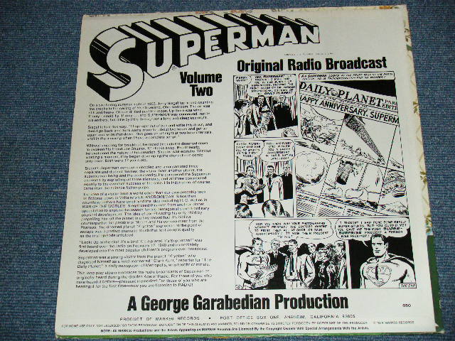 画像: ORIGINAL RADIO BROADCAST - SUPERMAN Volume Two / 1974 US ORIGINAL LP  