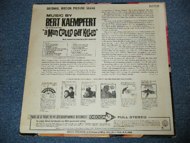 画像: OST/ BERT KAEMPFERT - A MAN COULD GET KILLED  / 1966 US ORIGINAL Stereo  LP 