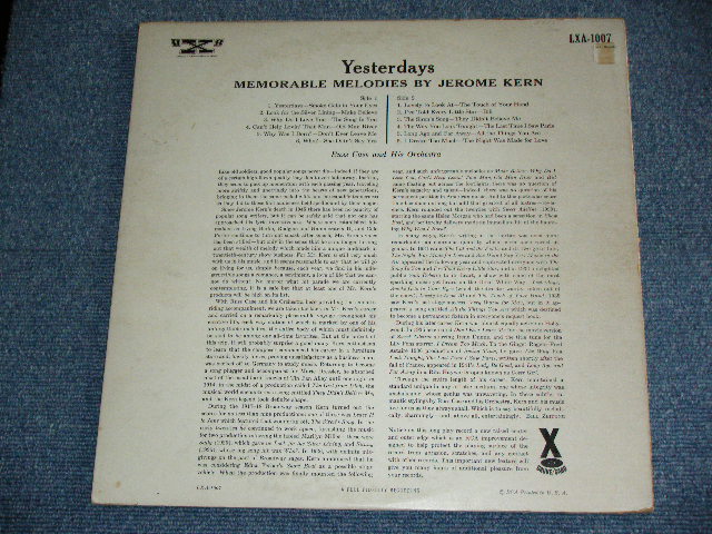 画像: RUSS CASE and His Orchestra - YESTERDAYS by JeEROME KERN  / 1950'S US ORIGINAL MONO LP