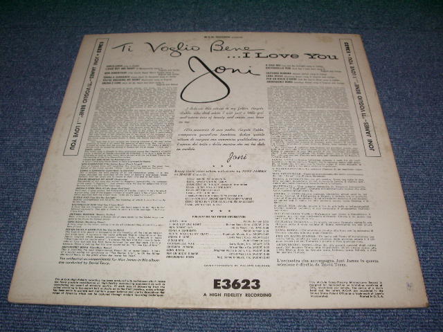 画像: JONI JAMES - TI VOGLIO BENE ....I LOVE YOU / 1958 US ORIGINAL YELLOW LABEL MONO LP