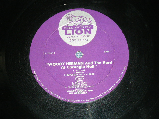 画像: WOODY HERMAN - AT CARNEGIE HALL  / 1958 US ORIGINAL Mono LP