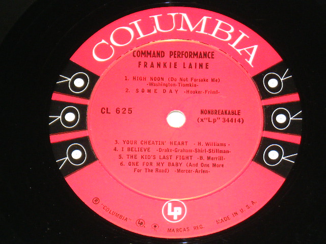 画像: FRANKIE LAINE - COMMAND PERFORMANCE ( Ex+/Ex++ ) / 1954 US ORIGINAL 6 EYE'S LABEL MONO  LP 
