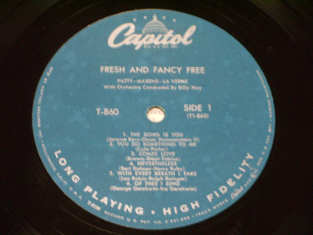 画像: PATTY MAXENE LAVERNE ( ANDREWS SISTERS ) - FRESH and FANCY - FREE / 1957 US ORIGINAL LP