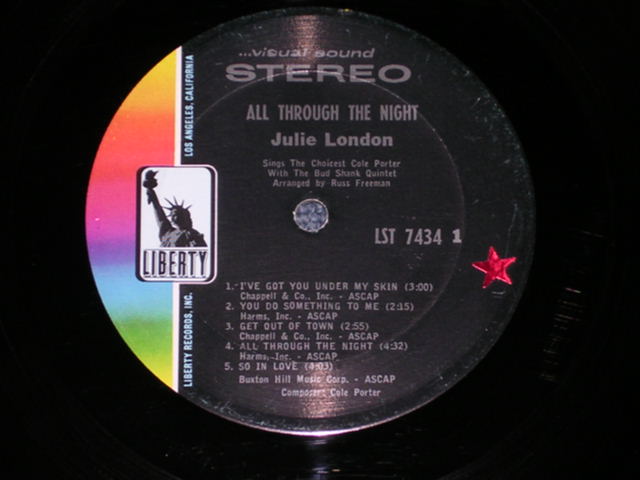 画像: JULIE LONDON - ALL THROUGH THE NIGHT( Ex++/Ex+++ ) /  1965 US ORIGINAL 2nd Press Late 60's Label STEREO Used LP