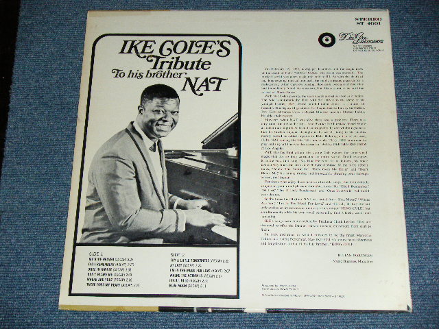画像: IKE COLE - TRIBUTE TO HIS BROTHER NAT / 1966 US ORIGINAL STEREO  Used LP