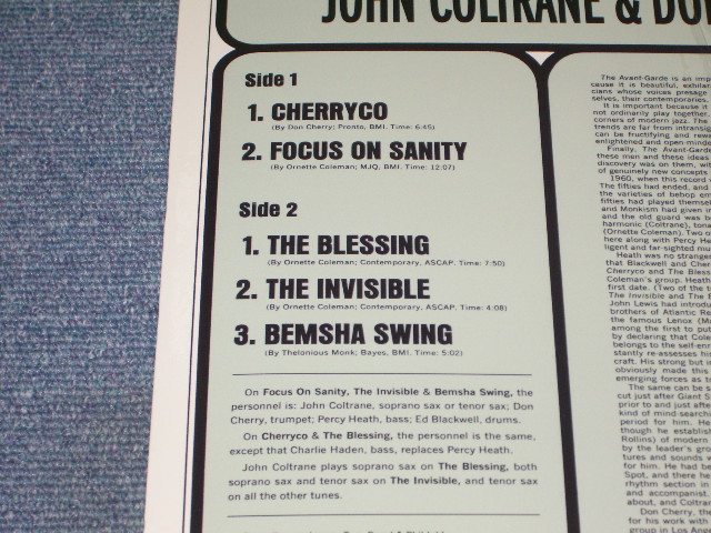 画像: JOHN COLTRANE & DON CHERRY - THE AVANT-GARDE /  US Reissue Sealed LP