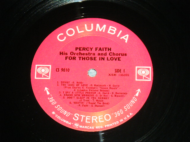 画像: PERCY FAITH - FOR THOSE IN LOVE  / 1968 US ORIGINAL Stereo LP  