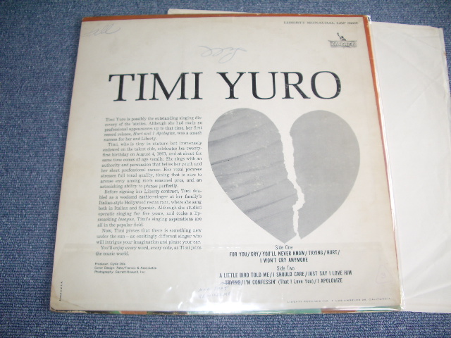 画像: TIMI YURO - HURT!!!!!!! (Debut Album ) (Ex-/Ex+++ Looks:Ex++) / 1961 US ORIGINAL MONO LP 