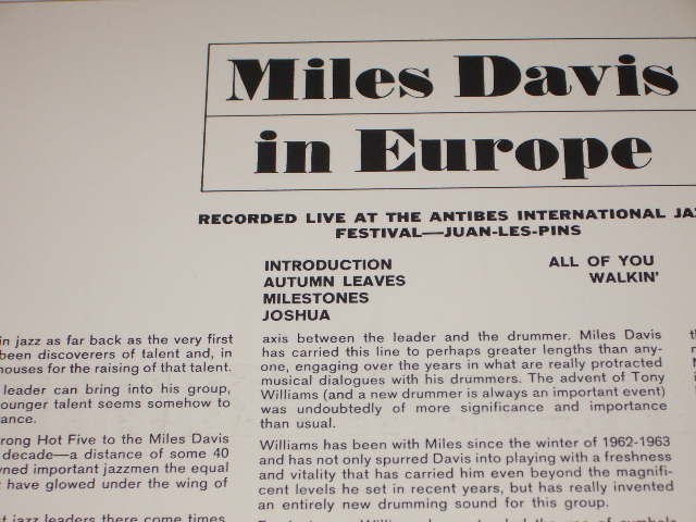 画像: MILES DAVIS - IN EUROPE /  US Reissue 180 glam Heavy Weight  Sealed LP  Out-Of-Print 