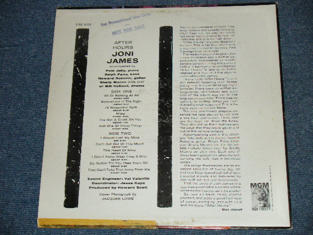 画像: JONI JAMES - AFTER HOURS / 1962 US ORIGINAL BLACK LABEL MONO LP