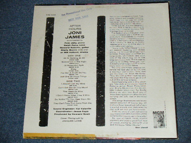 画像: JONI JAMES - AFTER HOURS / 1962 US ORIGINAL BLACK LABEL MONO LP