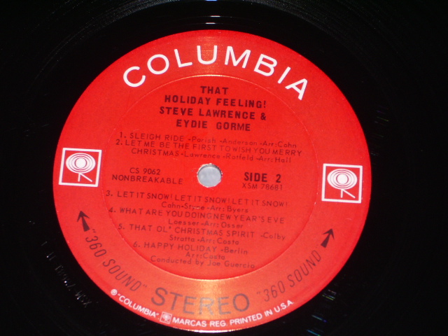 画像: EYDIE GORME and STEVE LAWRENCE - THAT HOLLIDAY FEELING! ( CHRISTMAS SONGS ) / 1964 US ORIGINAL STEREO  LP
