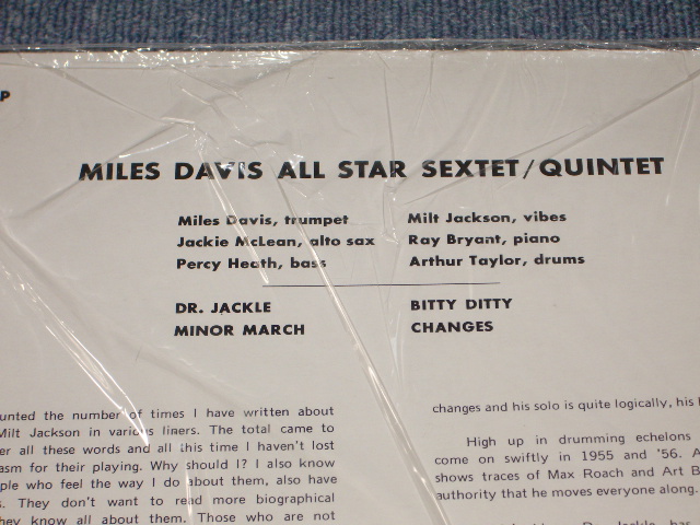 画像: MILES DAVIS & MILT JACKSON  - QUINTET/SEXTET  /  GERMANY  Reissue Brand New Sealed LP