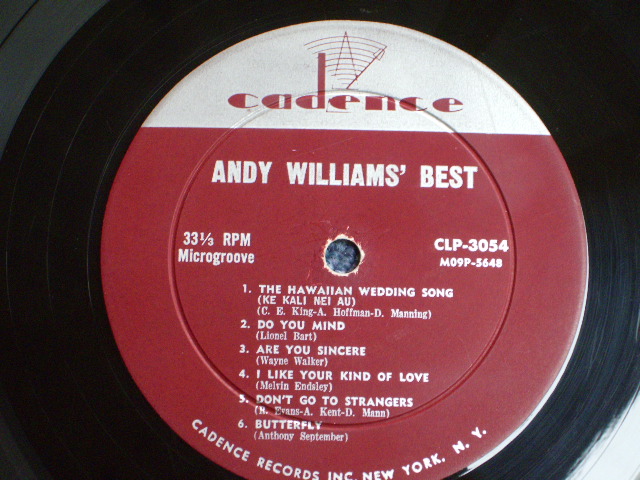 画像: ANDY WILLIAMS - BEST / US ORIGINAL MONO LP  