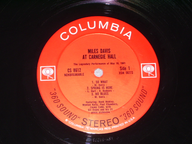 画像: MILES DAVIS - AT CARNEGIE HALL / 1962 2nd Press 360 Sound STEREO in Black on Label LP 