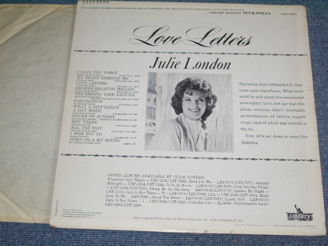 画像: JULIE LONDON - LOVE LETTERS /1962 US ORIGINAL STEREO LP