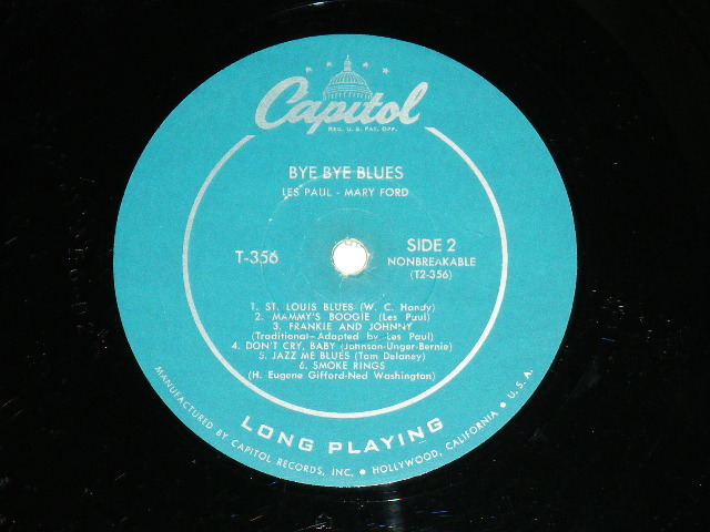 画像: LES PAUL MARY FORD - BYE BYE BLUES / 1955 US ORIGINAL MONO LP  
