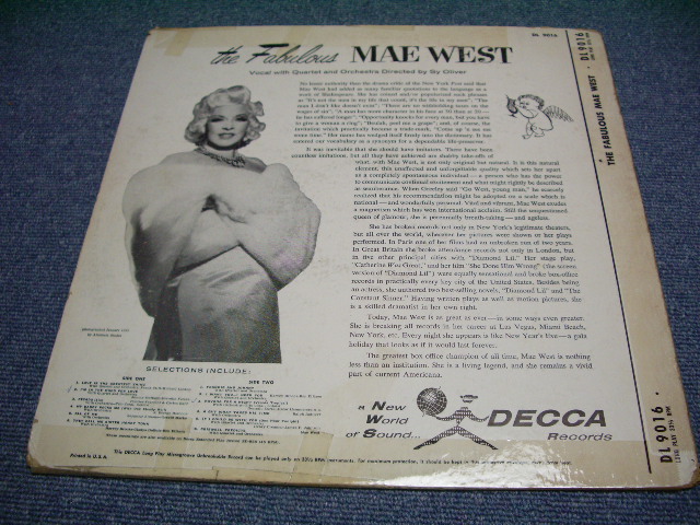 画像: MAE WEST - THE FABULOUS / 1950s US ORIGINAL LP With POSTER 
