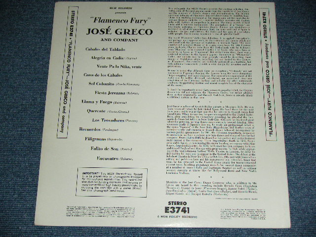 画像: JOSE GRECO - FLAMENCO FURY / 1960  US ORIGINAL "BLACK  Label" MONO Used LP