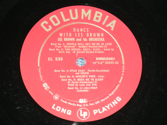 画像: LES BROWN - DANCE WITH  / 1954 US ORIGINAL 1st Press MAROON With GOLD PRINTED   MONO LP