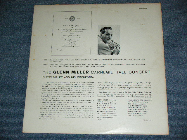 画像: THE GLENN MILLER - CARNEGIE HALL CONCERT  / 1957 US ORIGINAL MONO  LP 