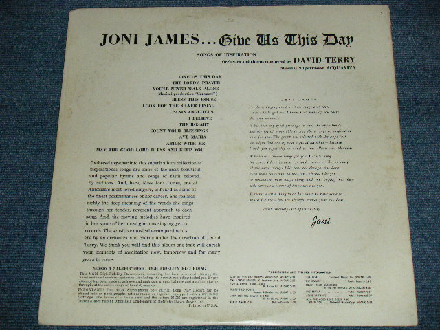 画像: JONI JAMES  - GIVE US THIS DAY  / 1961 US ORIGINAL BLACK Label  STEREO LP