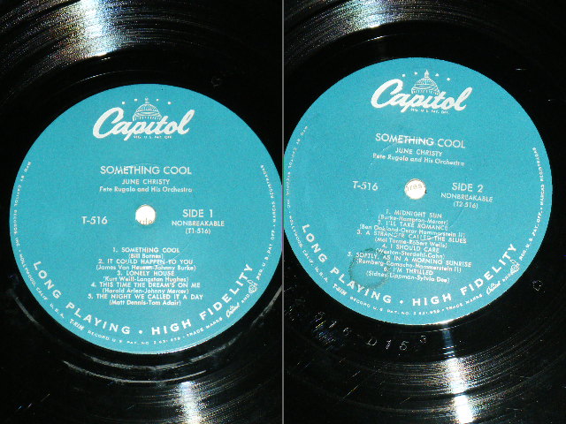 画像: JUNE CHRISTY - SOMETHING COOL ( TURQUOICE Label :  Ex++/Ex++)/ 1955 US AMERICA ORIGINAL "1st Press 'CLOSED EYES' Cvr" MONO Used LP 