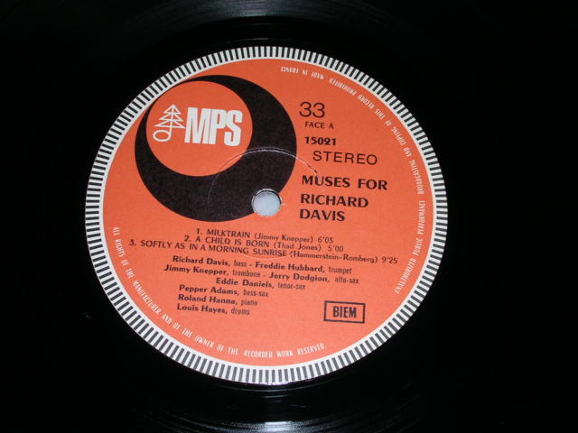 画像: RICHARD DAVIS - MUSIC FOR RICHARD DAVIS / 1973 FRANCE ORIGINAL LP  