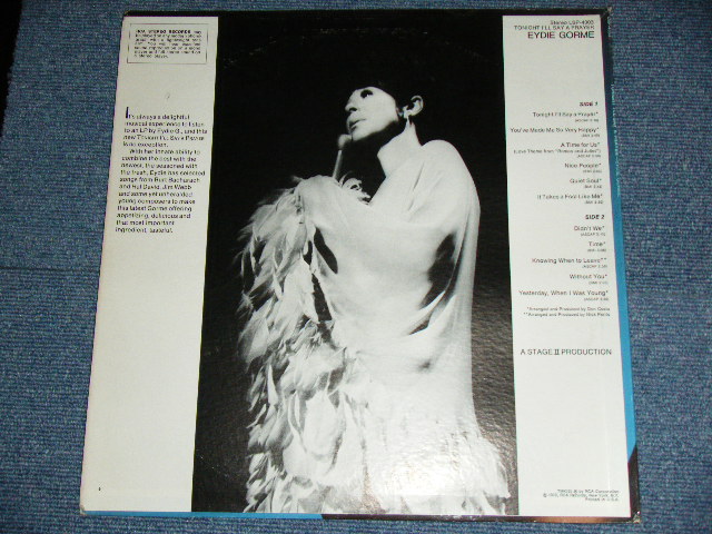 画像: EYDIE GORME - TONIGHT I'LL SAY A PRAYER(Ex++/Ex+++ Looks:Ex+)   / 1970 US ORIGINAL  STEREO LP