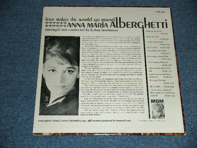 画像: ANNA MARIA ALBERGHETTI - LOVE MAKES THE WORLD GO ROUND  ( Ex+/Ex++ ) / 1962 US ORIGINAL MONO  LP