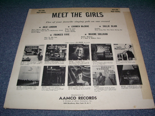 画像: JULIE LONDON & SALLIE BLAIR  / CARMEN McCRAE / MAXINE SULLIVAN / FRANCES FAYE  - MEET THE GIRLS / US MONO ORIGINAL LP 