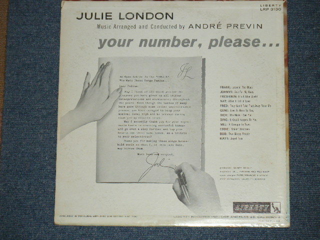 画像: JULIE LONDON - YOUR NUMBER PLEASE ... / 1960 US ORIGINAL MONO LP