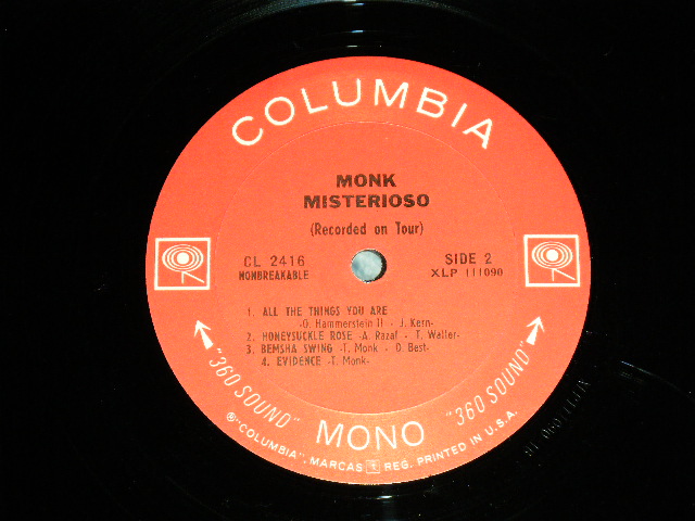 画像: THELONIOUS MONK - MISTERIOSO / 1966 US ORIGINAL "360 SOUND" Label MONO Used LP