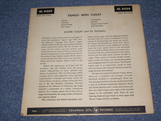 画像: XAVIER CUGAT - TANGO WITH CUGAT/ 1951 US ORIGINAL MONO 10" LP 