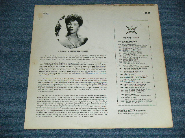 画像: SARAH VAUGHAN - SINGS ( SELECT fron 78rpm SP in The '40's )/ 19's?8  US ORIGINAL MONO LP