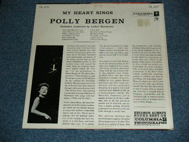 画像: POLLY BERGEN - MY HEART SINGS  ( Ex/Ex++ ) / 1959 US ORIGINAL 6 EYE'S LABEL MONO  LP 