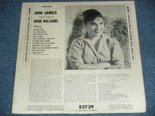 画像: JONI JAMES - SINGS SONGS OF HANK WILLIAMS( Ex/Ex++ ) / 1959 US ORIGINAL YELLOW Label  MONO LP