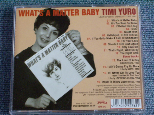画像: TIMI YURO - WHAT'S A MATTER BABY  / 2004 EU Brand New CD 