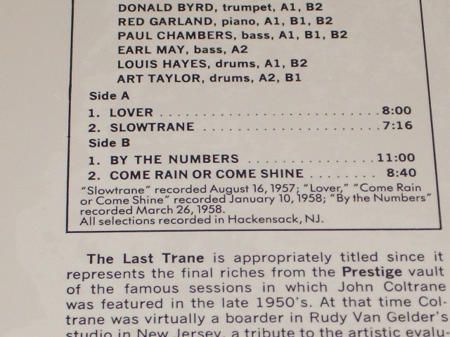 画像: JOHN COLTRANE - THE LAST TRANE   / US Reissue Sealed LP