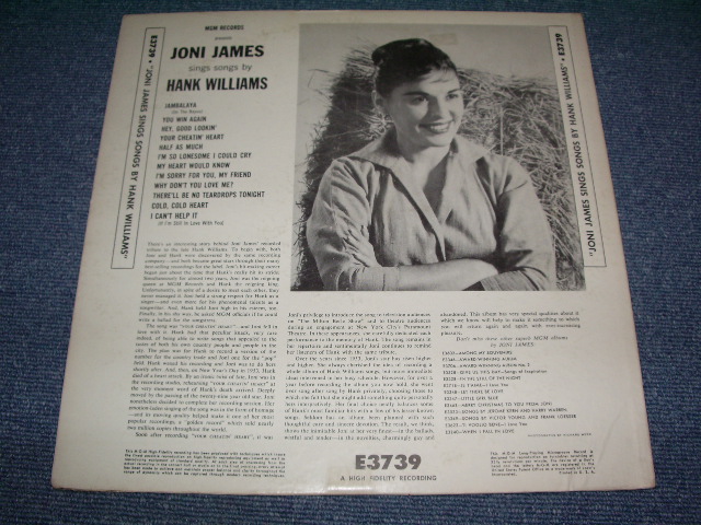 画像: JONI JAMES - SIMGS SONGS OF HANK WILLIAMS / 1959 US ORIGINAL YELLOW Label  MONO LP