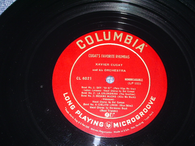 画像: XAVIER CUGAT - CUGAT'S FAVORITE RHUMBAS / 1949 US ORIGINAL MONO 10" LP 