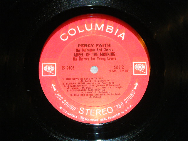 画像: PERCY FAITH - ANGEL  OF THE MORNING   / 1968 US ORIGINAL Stereo LP  